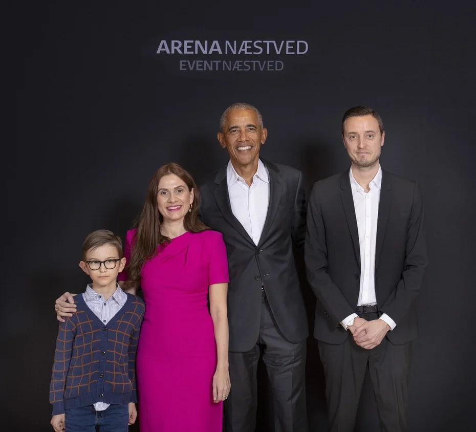 Sahra-Josephine with Barack Obama at Arena Næstved